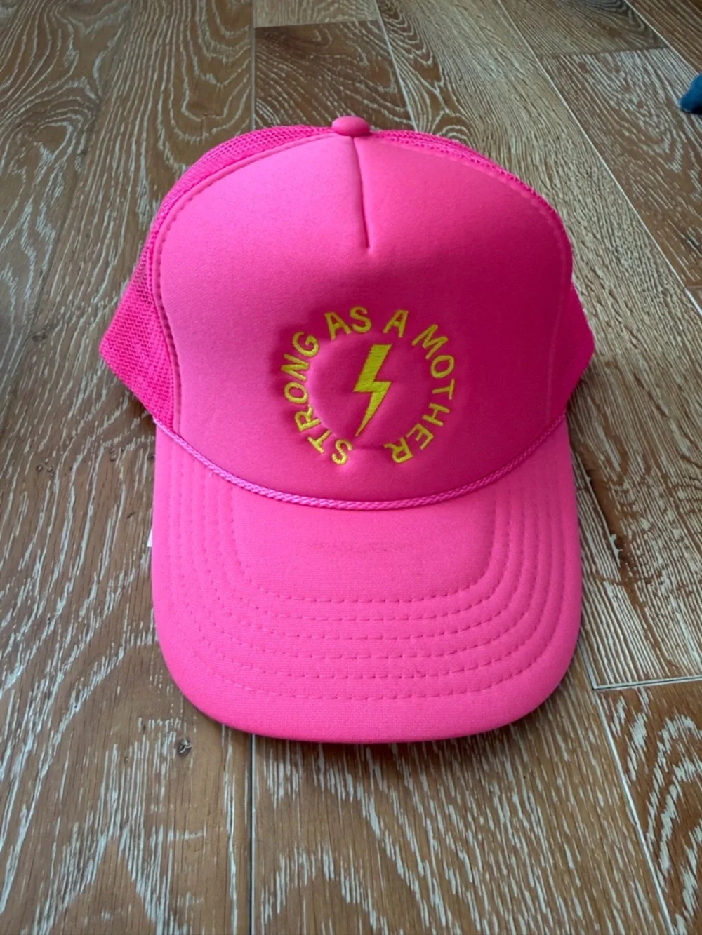 New Strong As A Mother Hot Pink Trucker Hat - Picture 1 of 1